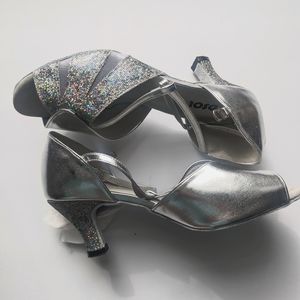 DSOL Silver Mesh Patent Leather Dance Shoes